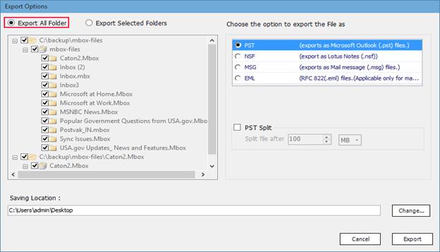 export all folder