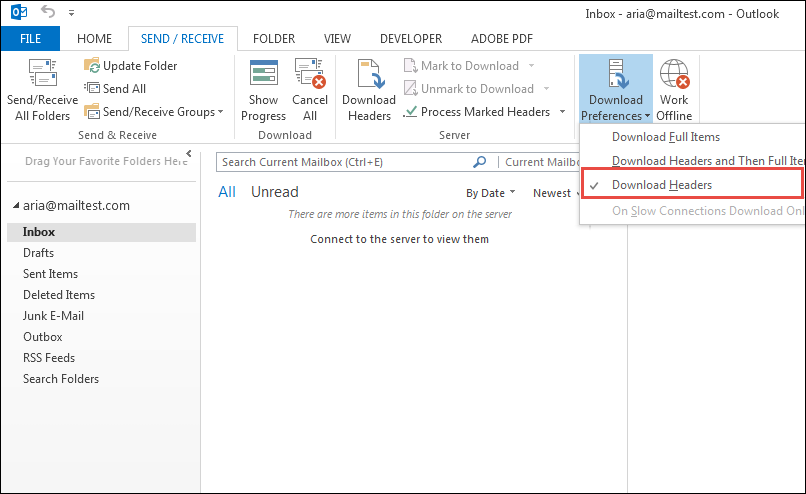 download headers only in outlook for mac 2016