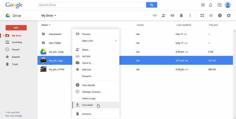 google drive how to download all files