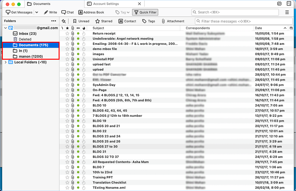 import MBOX files in Mozilla Thunderbird profile