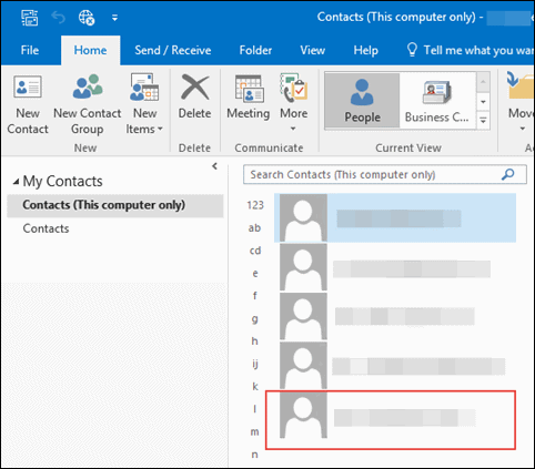 Save vCard From Email to Outlook Contacts