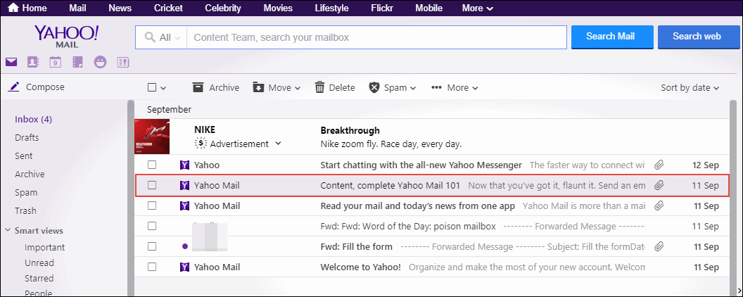 how to save yahoo email