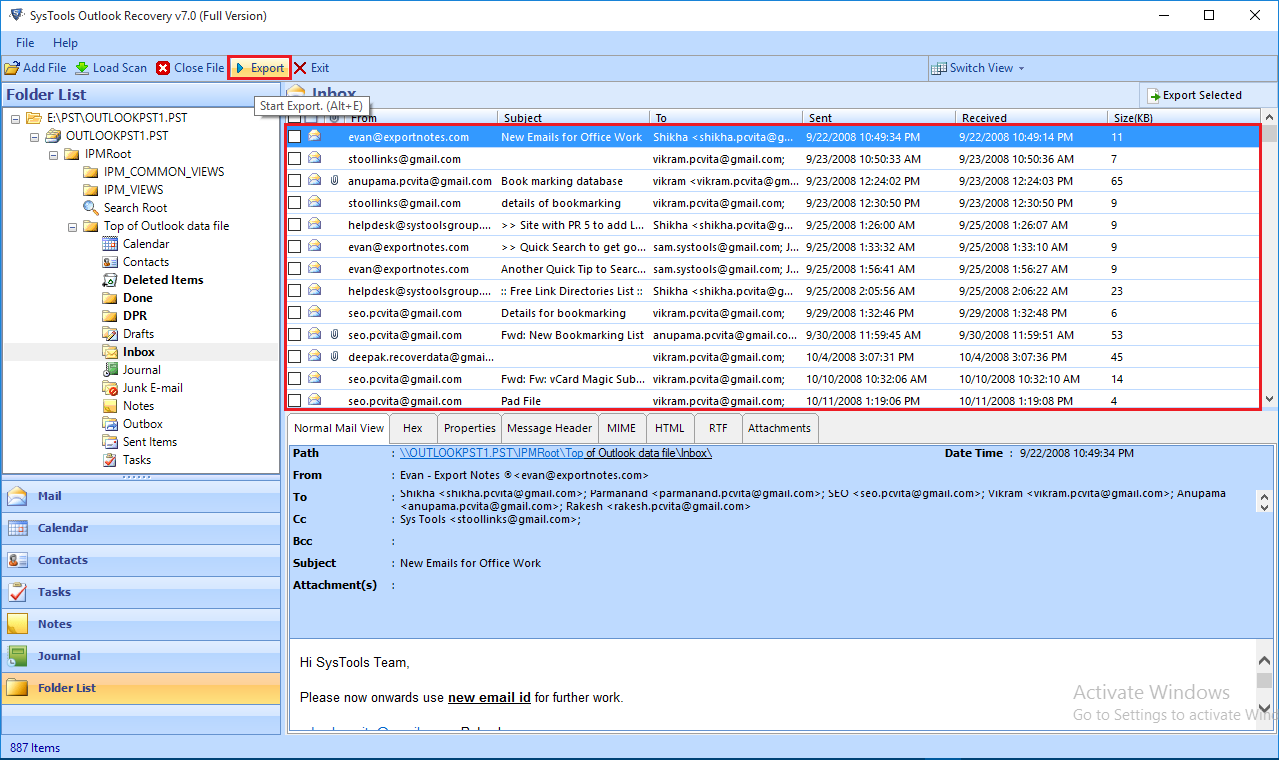 free recover deleted folder outlook 2010 pst