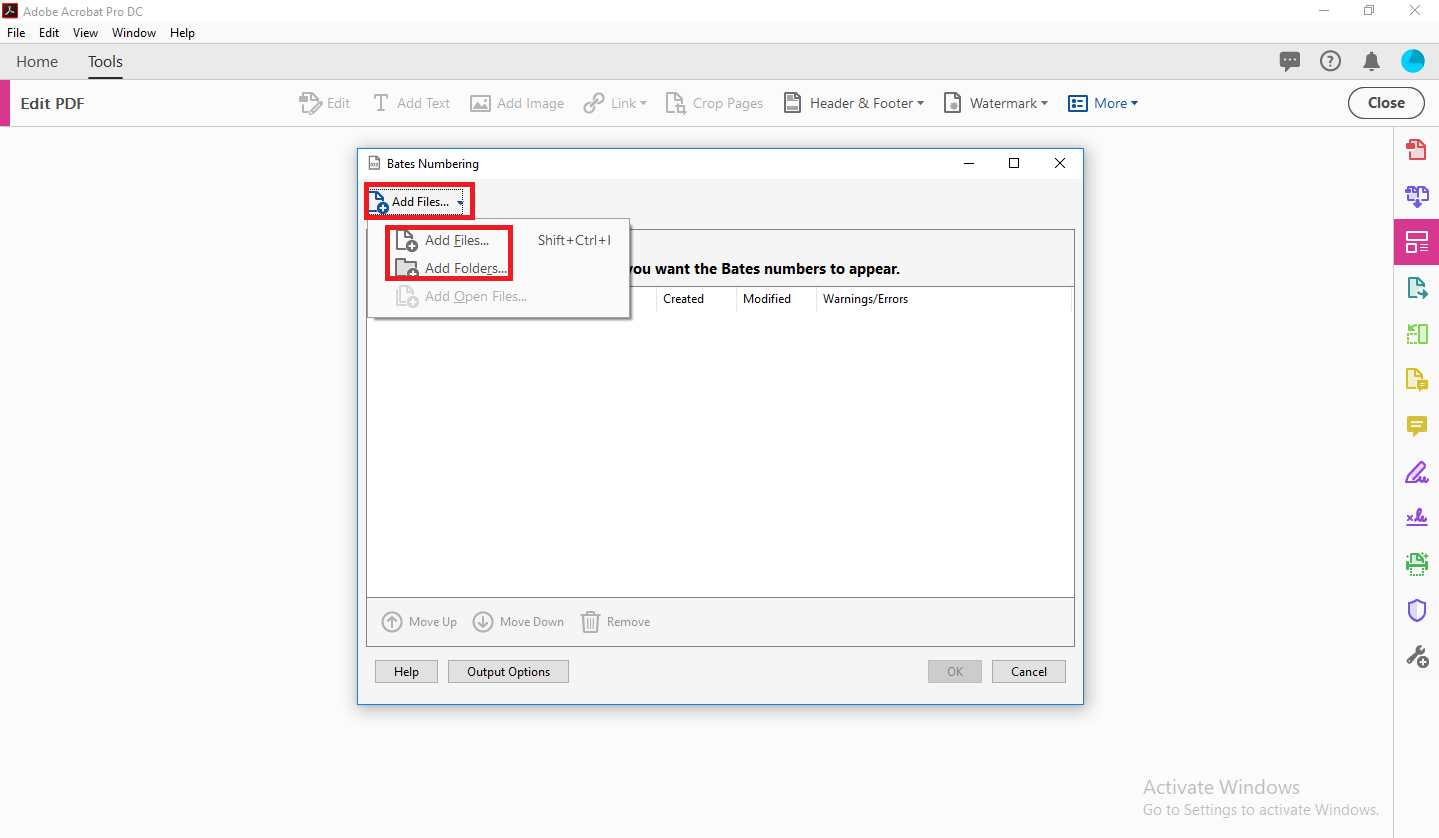 insert page numbers in pdf adobe