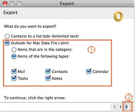 select outlook for mac data file