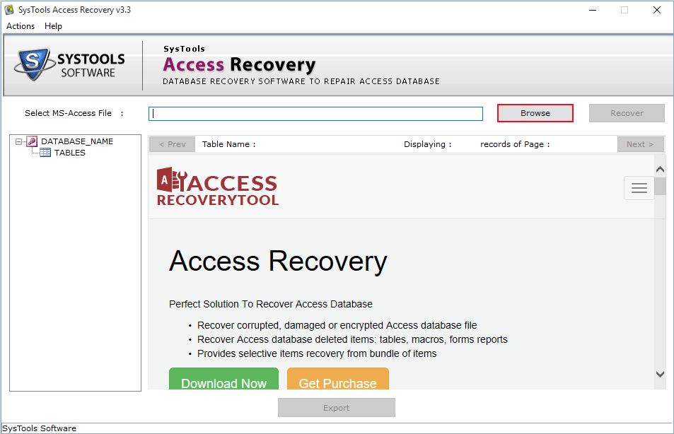 browse access database file