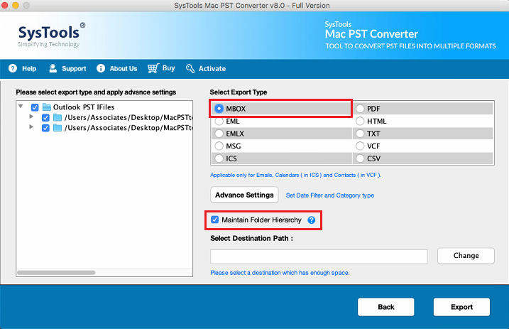 select pst format