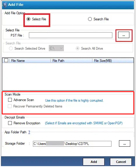 Enable Advance Scan options