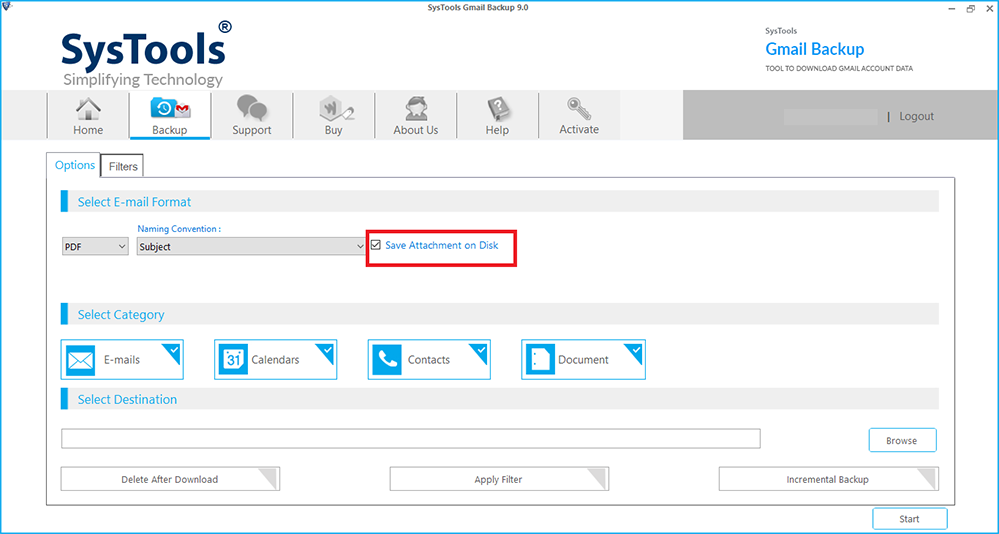 save attachments to disk