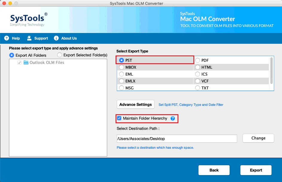 manually convert olm to pst